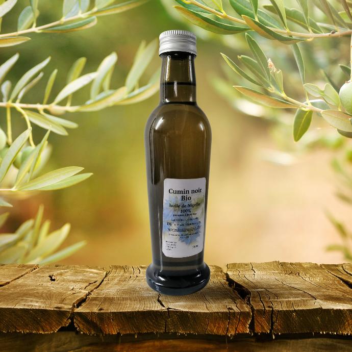 Nigelle, huile de graines de cumin noir Bio 100% pur (250 ml)