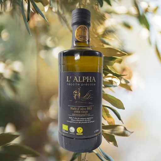 L'ALPHA Bio récolte précoce, riche en polyphénols, bouteille 500 ml