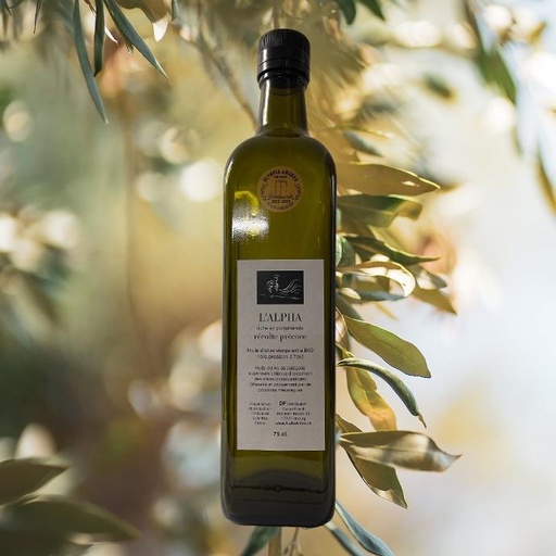 L'ALPHA Bio récolte précoce, riche en polyphénols, bouteille 750 ml