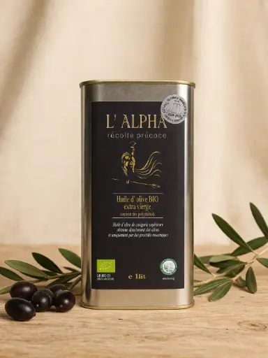 L'ALPHA Bio récolte précoce, riche en polyphénols, bidon 1 l